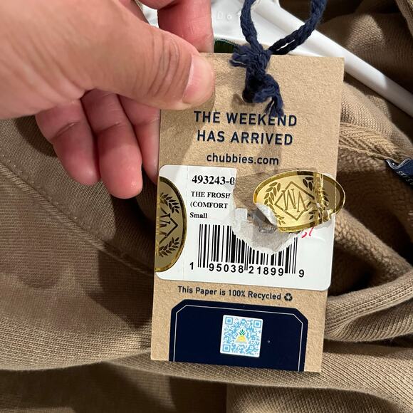 Chubbies The Froshman Comfort Hoodies Washed Tan Size‎ Small New - Picture 5 of 7